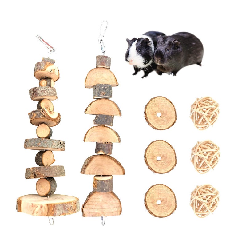 S-Mechanic Bunny Chew Toys Natural Apple Wood Small Animal Chew Toys for Rabbits Chinchilla Hamsters Guinea Pigs Gerbils (Pack 1) - Image 1